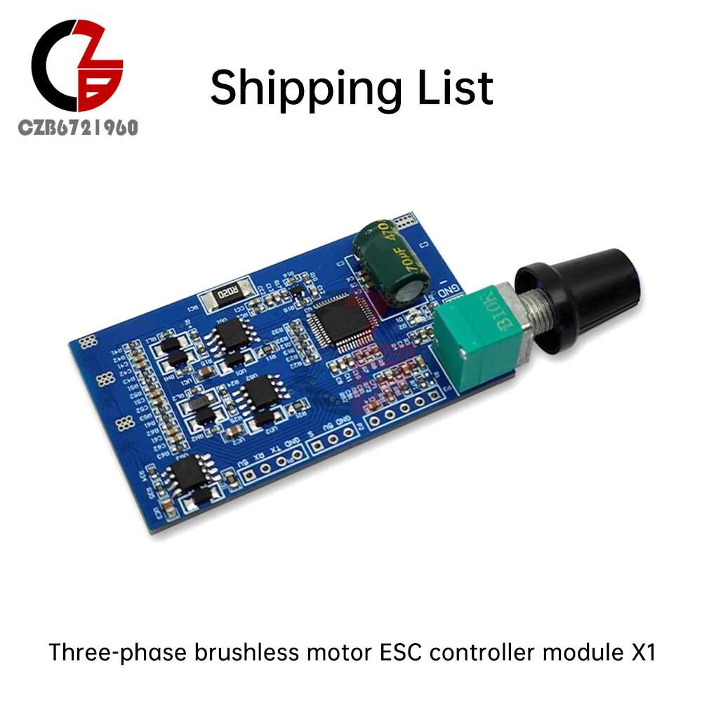 3-Phase Brushless Motor ESC Speed Controller Module W/ Hall DC12-24V 10A STC32G
