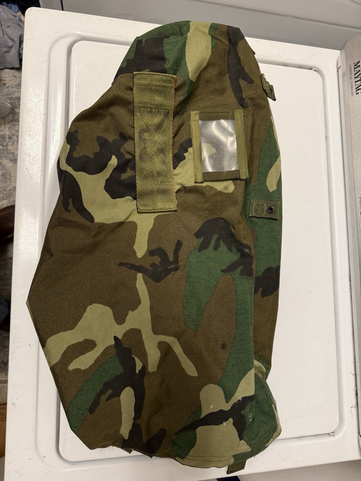 US Army Waterproof Clothing Bag Woodland Camo 8465-01-110-8559 DLA100-85-C-4226