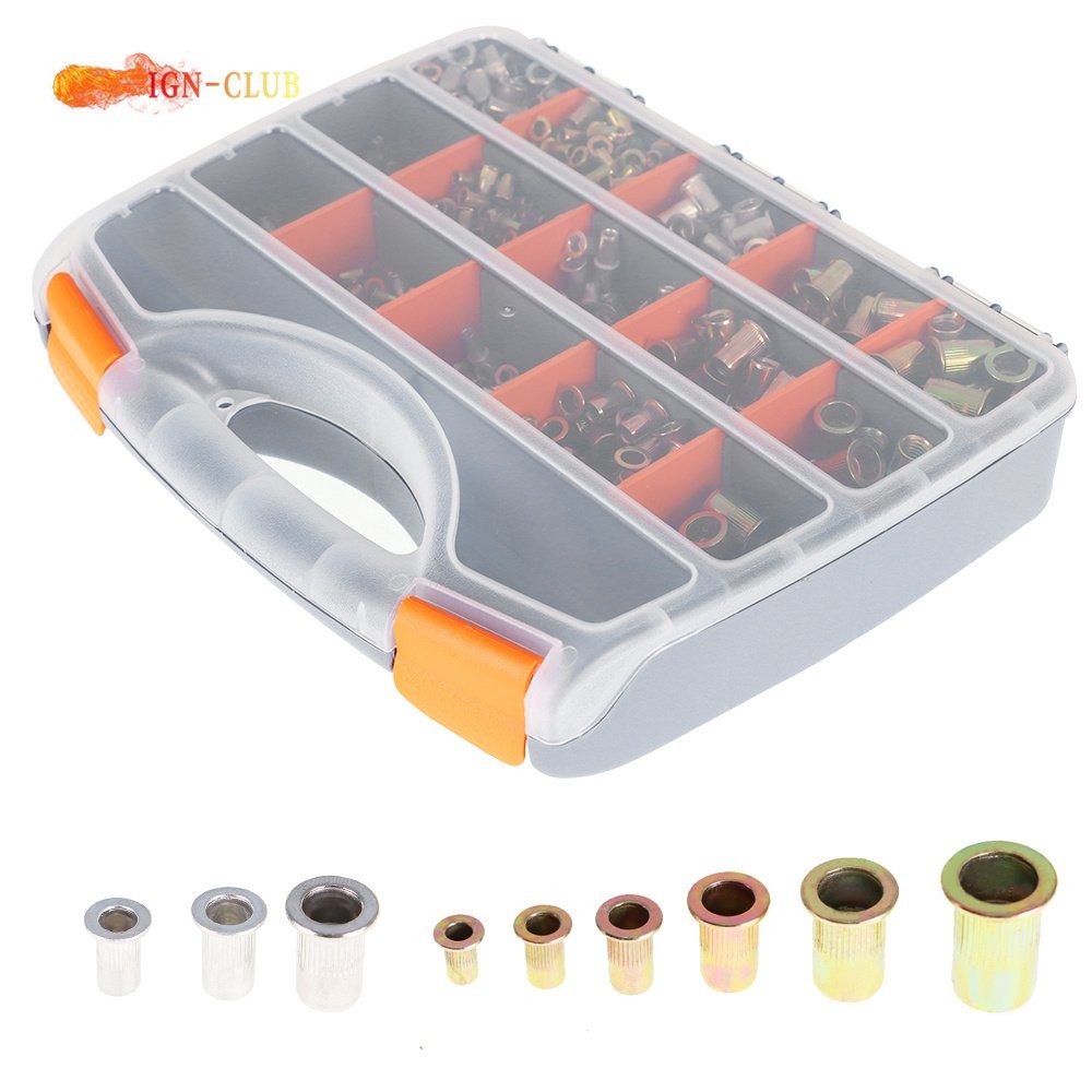 Hand Nut Rivet Gun Riveter Rivnut Nutsert Kit 900 Pack M3-M10 Threaded Nut US