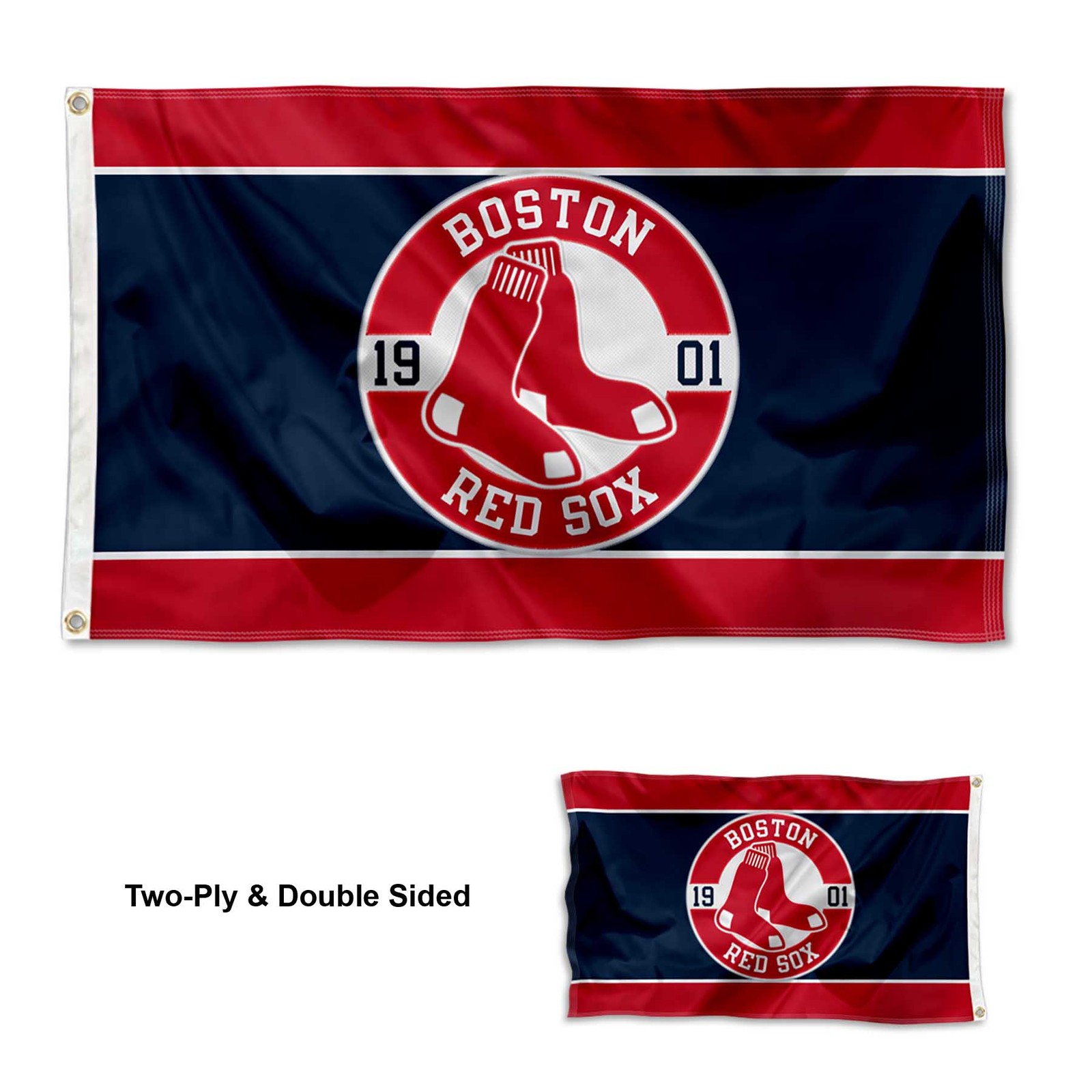 Boston Red Sox Double Sided Embroidered Flag