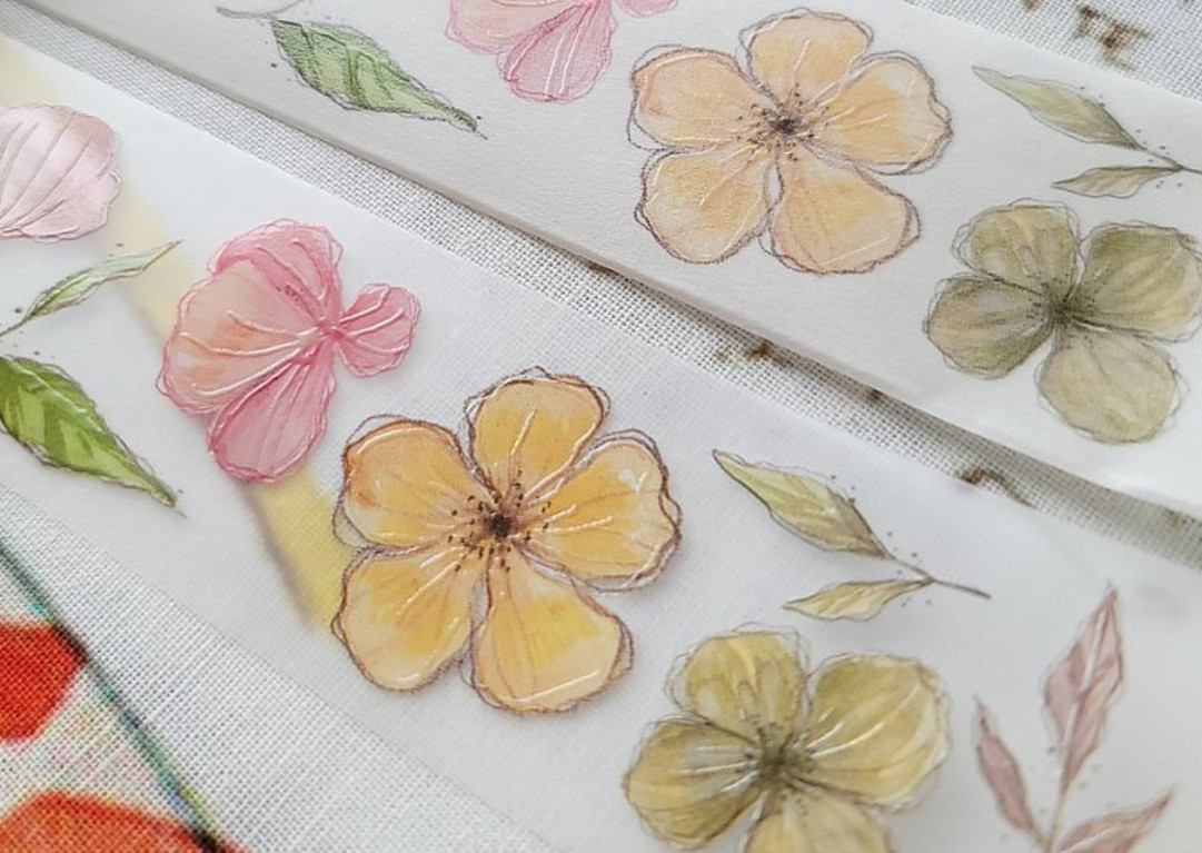Fairy Maru Ball Flower 13 Matte PET Tape Embossed Ink SAMPLE LOOP