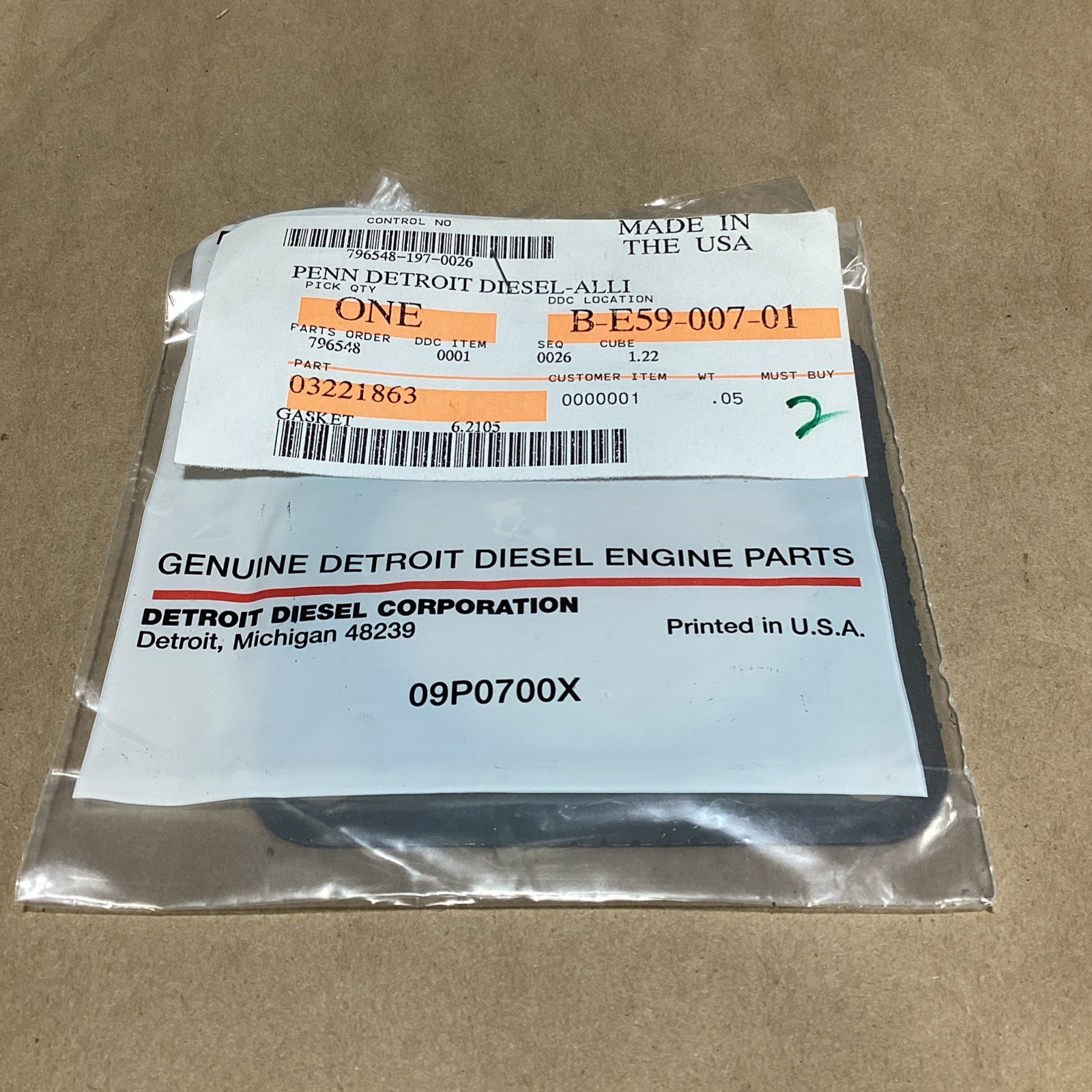 Detroit Diesel Gasket 03221863