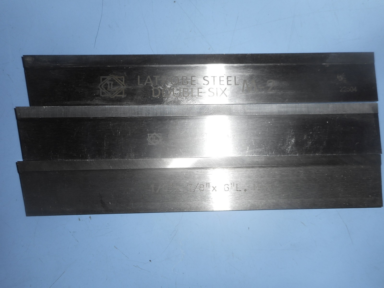 (3) Pcs  1/8 X 7/8 X 6" Parting Cut-Off Blade Latrobe Double Six M-2 & unbranded