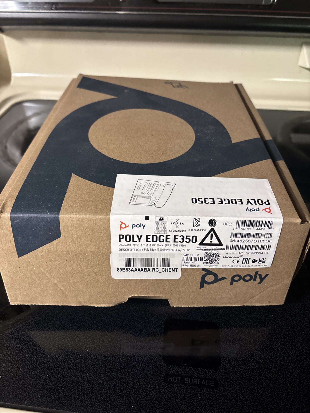 Poly Edge E350 IP Office Desk Phone Microban, Bluetooth, Wi-Fi