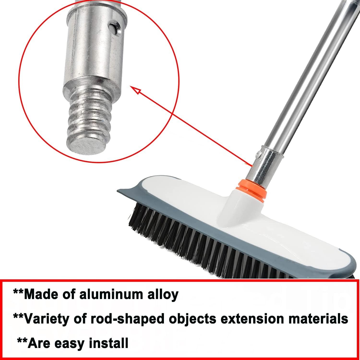 2-Pack Aluminum Threaded Tips for Extension Poles - Easy Installation
