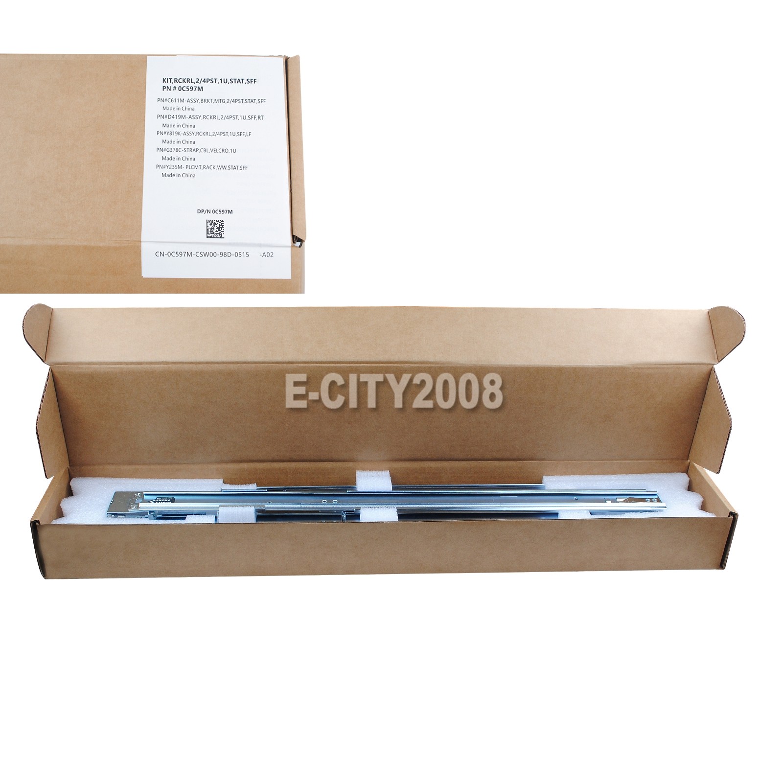 OEM 0C597M 1U 2/4 Post Static Rail Kit For Dell PowerEdge R410 R310 R420 R430