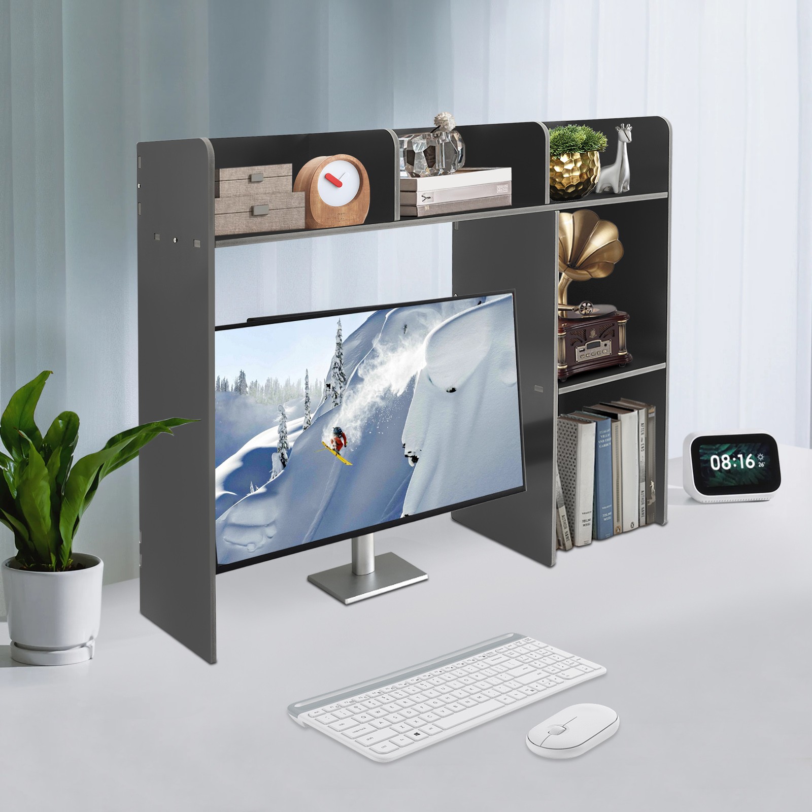 Desk Bookshelf Organizer Office Desk Bookshelf Holder, Desktop Bookshelf Storage