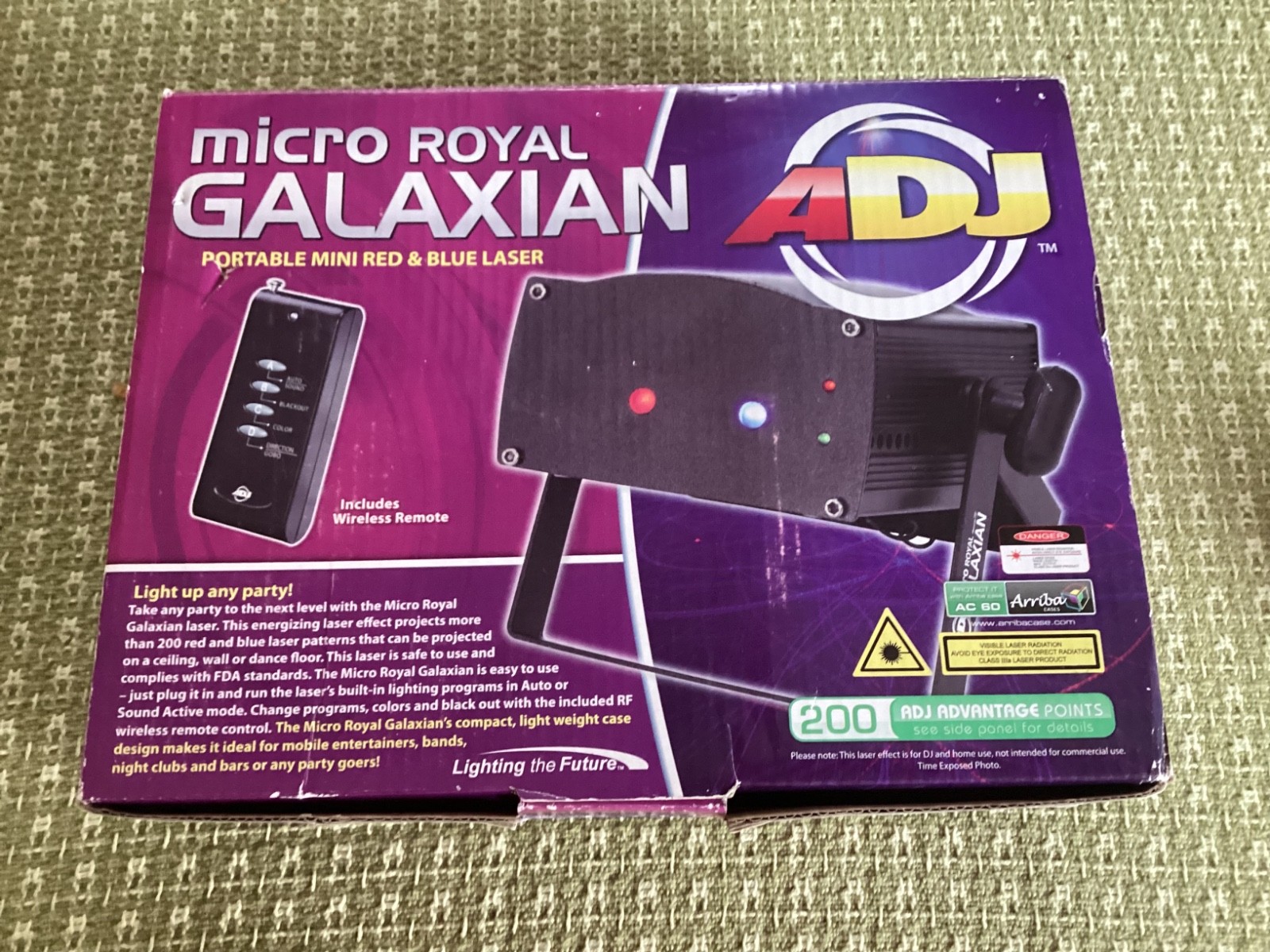 American DJ ADJ Micro Galaxian Effect Red & Blue Laser Light Machine with Remote