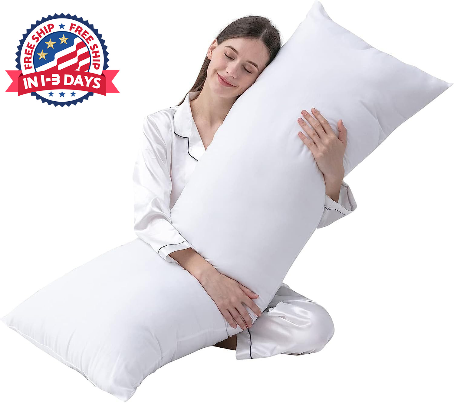 Almohada De Cuerpo Entero Con Funda De Almohada Extraíble Para Adultos 20 X 54 I