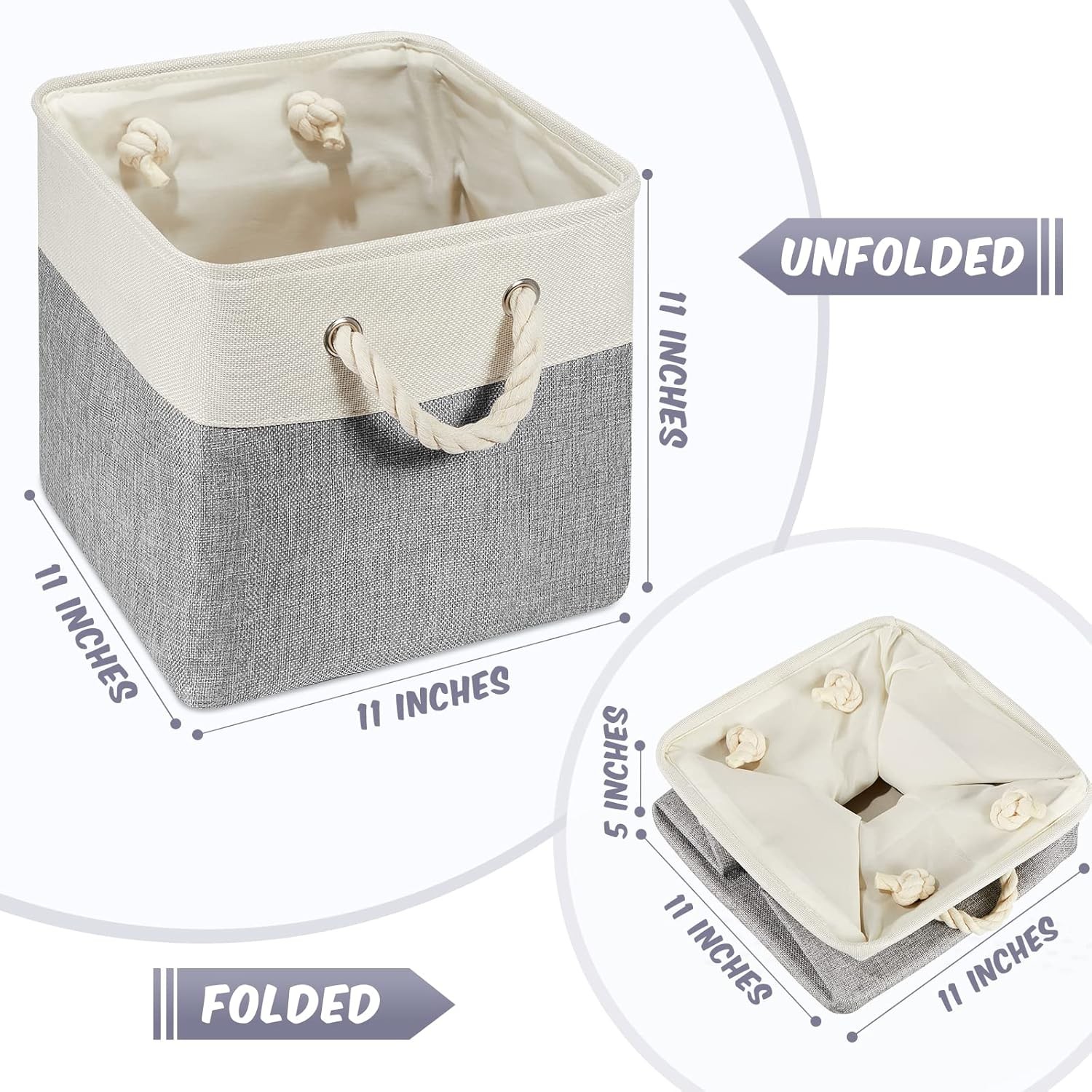 Cube Storage Box Fabric Storage Box Foldable Cube Basket