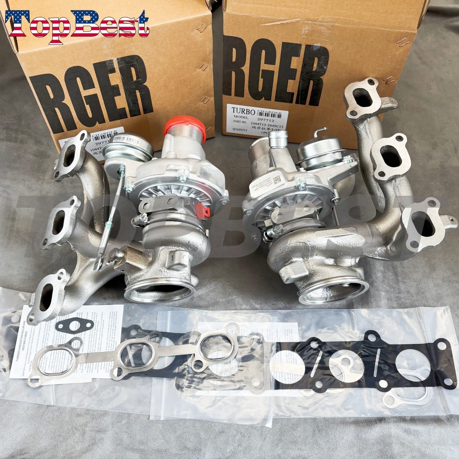 Pair of Turbo Turbochargers For Maserati Ghibli Quattroporte Q4 V6 297710,297712