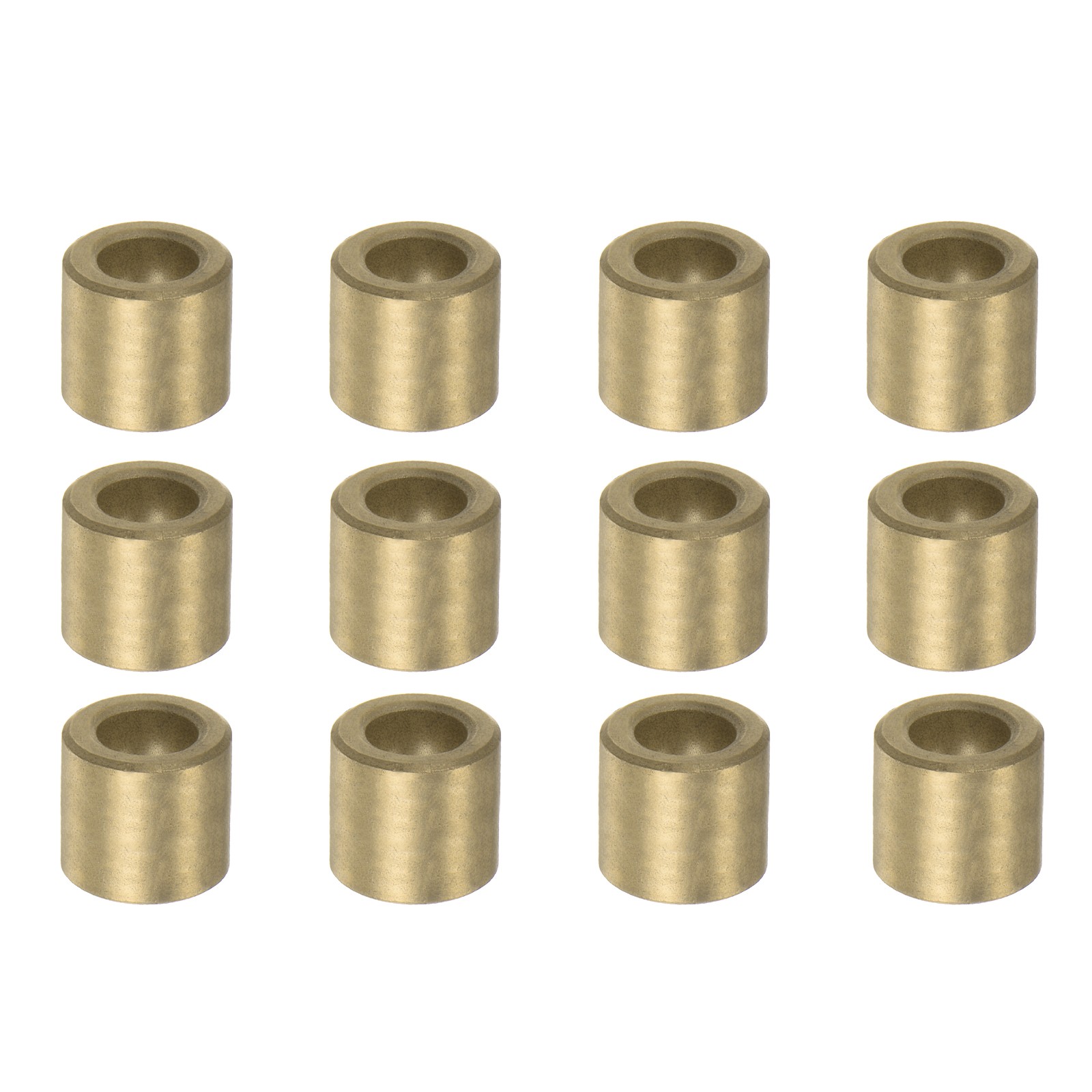 12pcs Sleeve (Plain) Bearings 6mmx10mmx12mm, Self-Lubricating Bronze Bushings