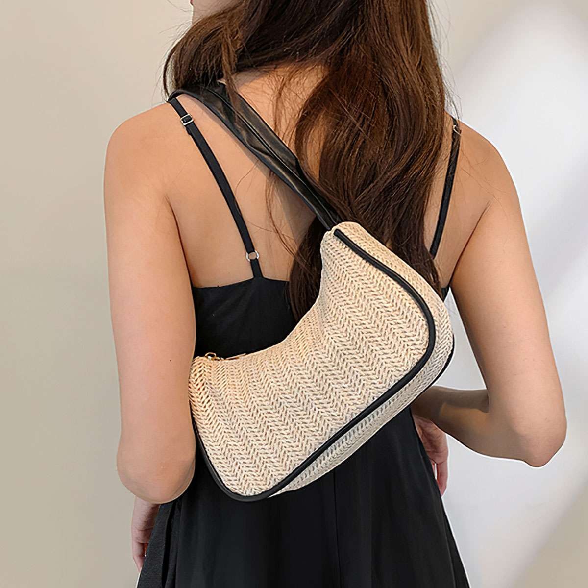Women Woven Handbag Underarm Bag Summer Beach Boho Rattan Straw Shoulder Bag new