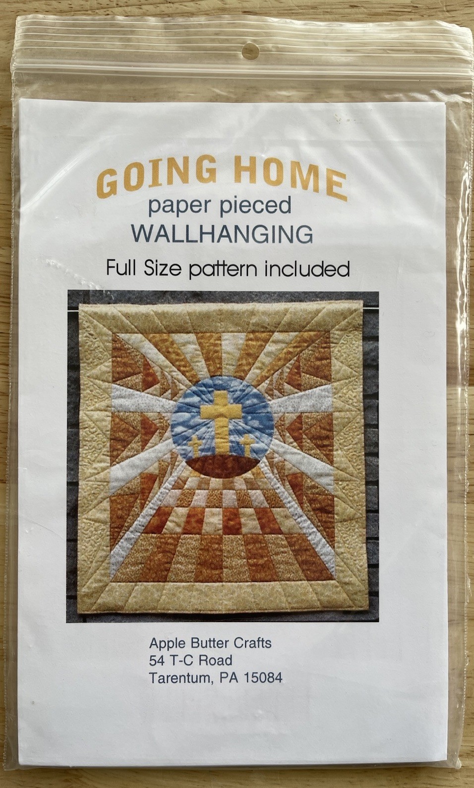 Apple Butter Crafts GOING HOME Paper Pieced Wallhanging Pattern