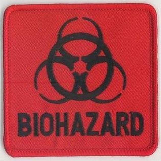 BIOHAZARD RED CLOTH PATCH - 3” x 3” - SBL17