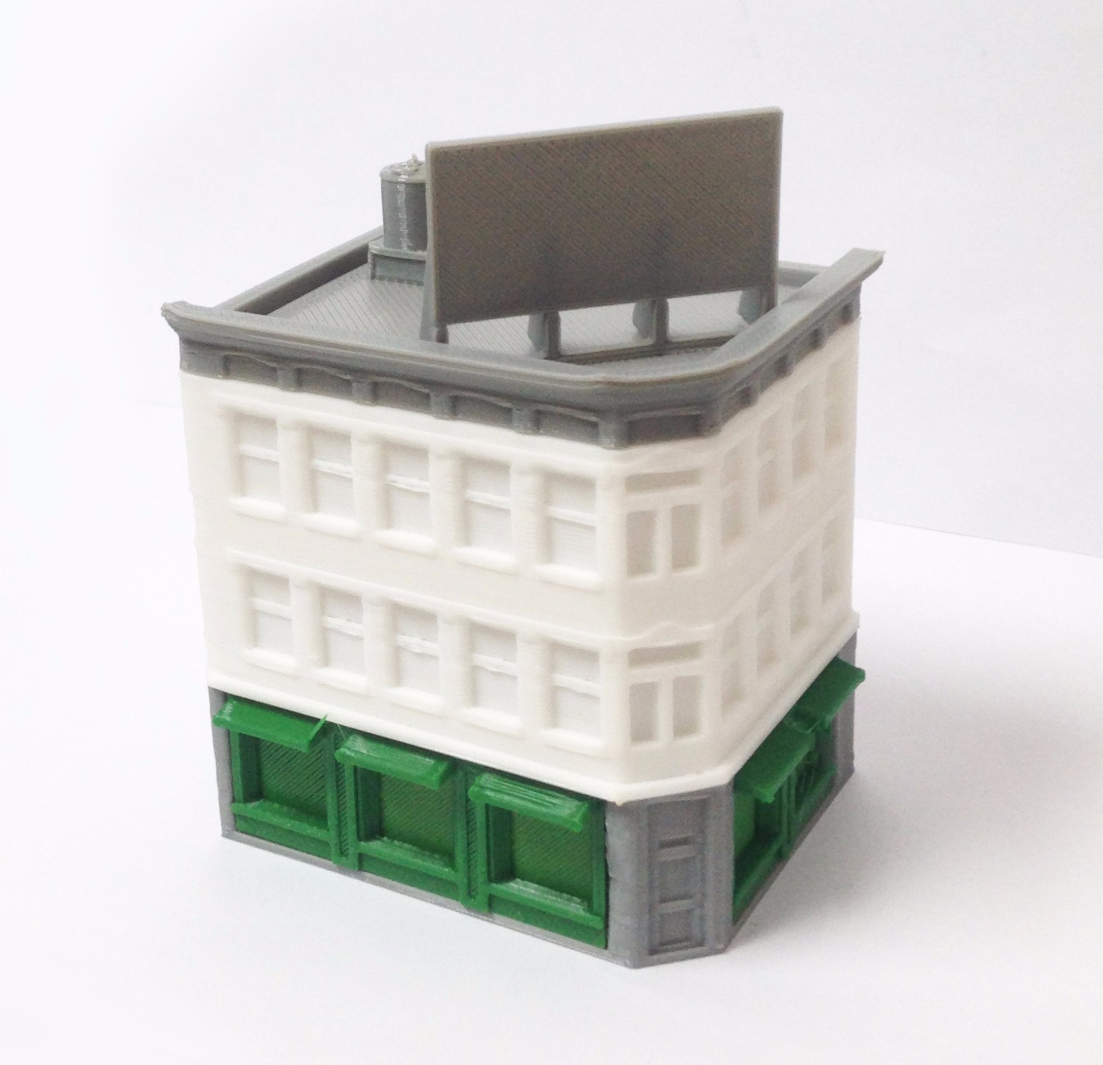 Outland Models Train Railway Layout City Classic 3-Story Corner Shop N Scale