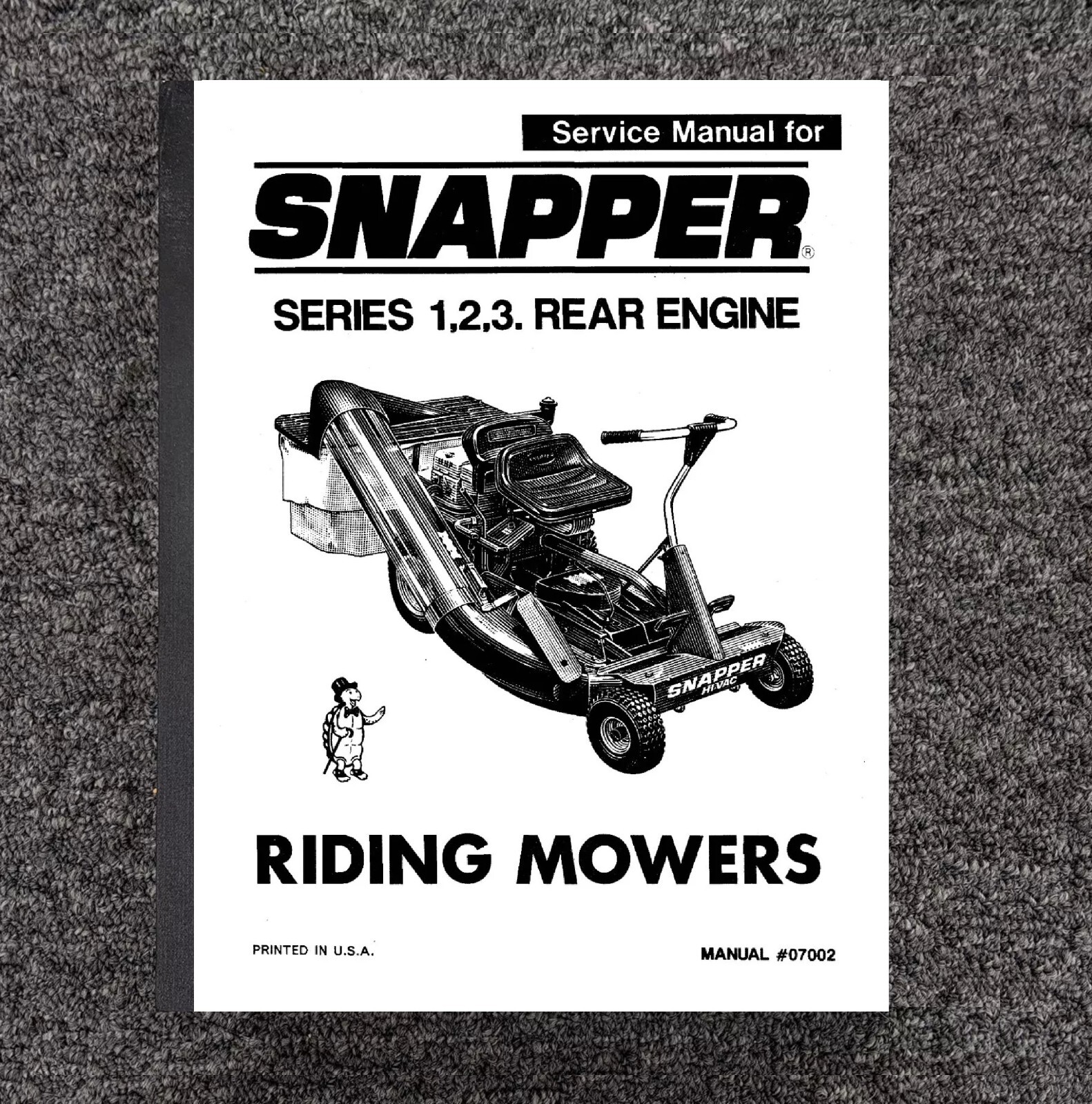 Rear Engine Series 1, 2, & 3 Riding Mower Service Manual Fits Snapper  7002