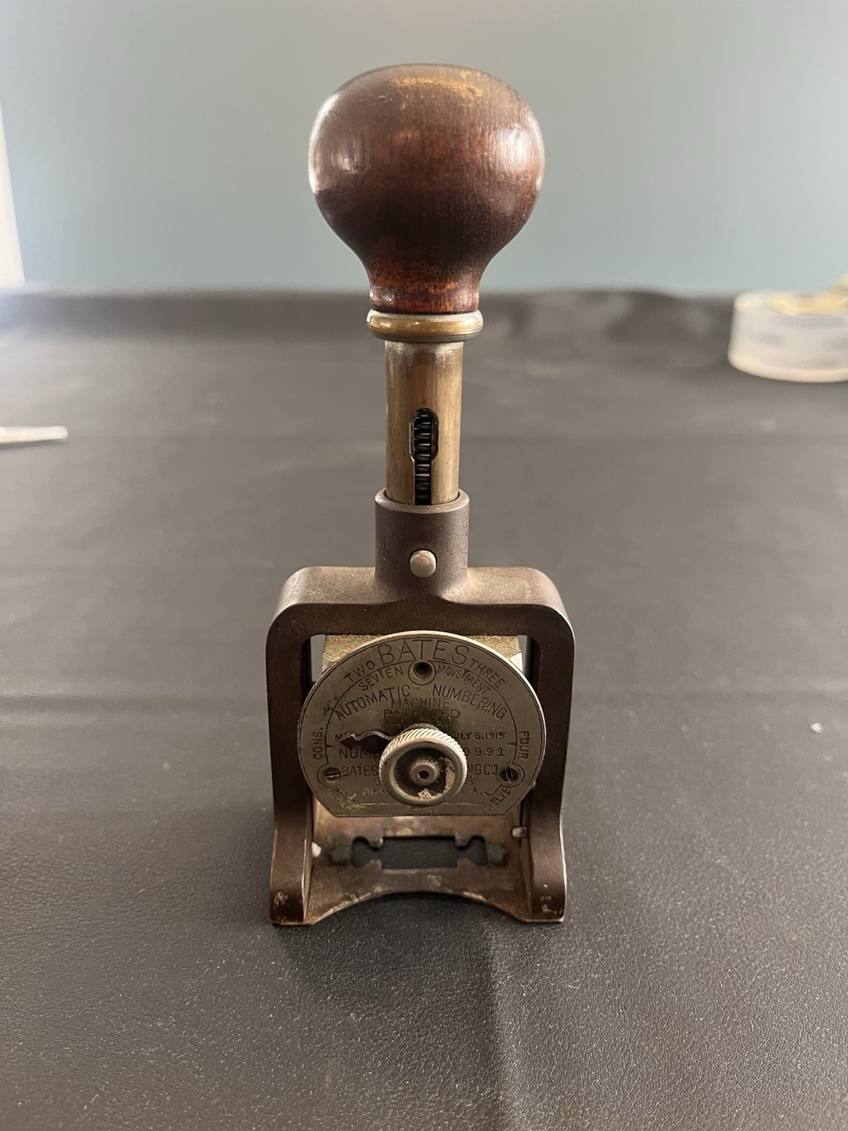 Vintage Bates Automatic Numbering Machine Wood Handle Parts Repair