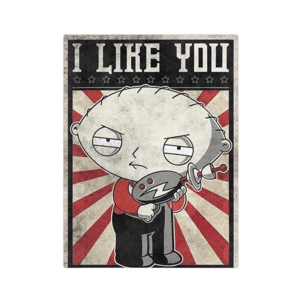 Family Guy Stewie "I Like You" Ray Gun Fleece Blanket