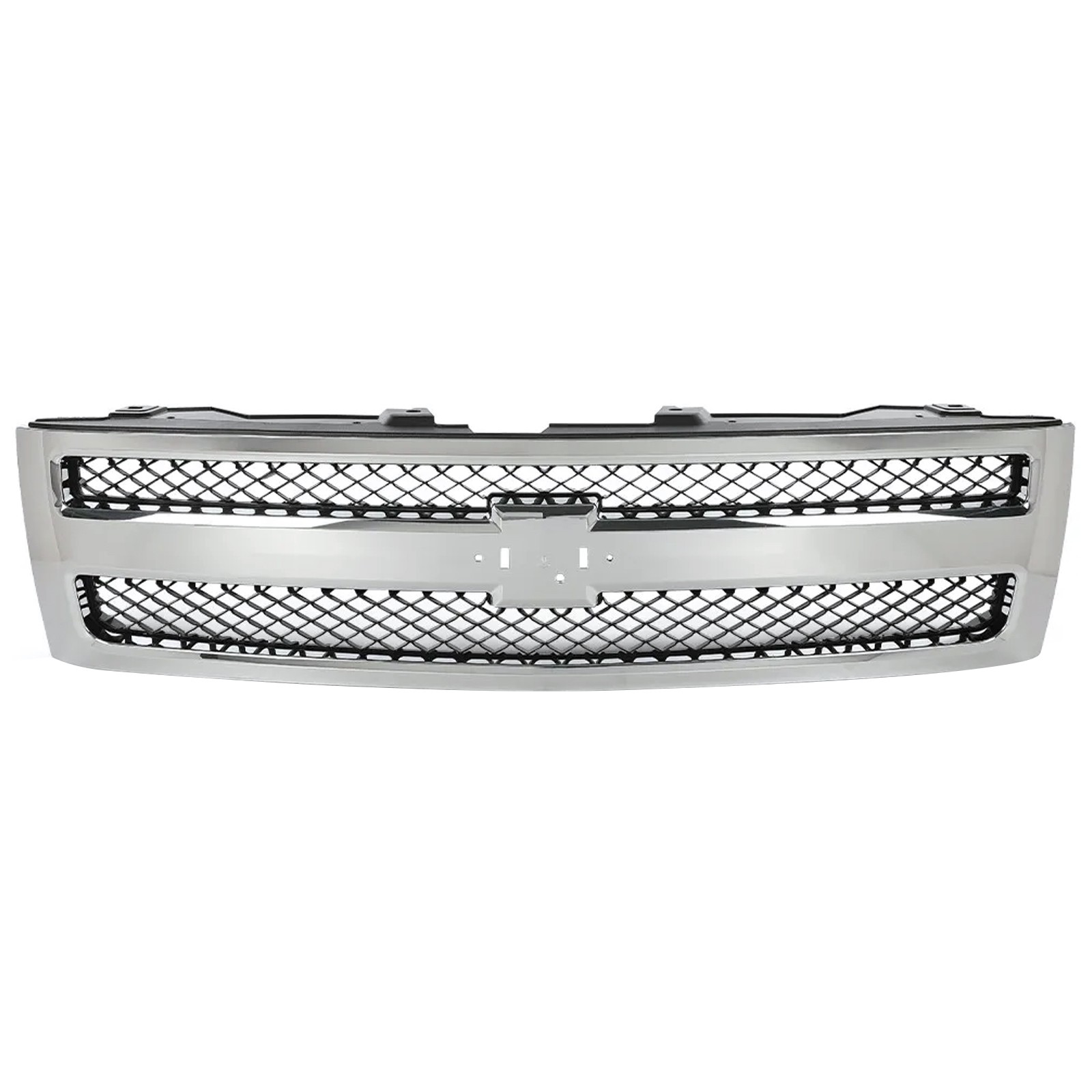 Mesh style Black&Chrome Upper Grille For Chevrolet Silverado 1500 2007-2013