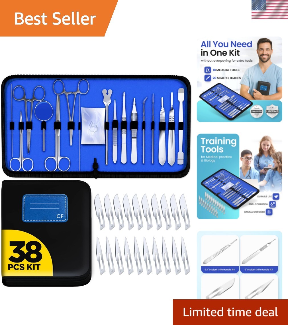 Advanced Dissection Kit Biology Lab Anatomy Dissecting Set with Stainless Ste...