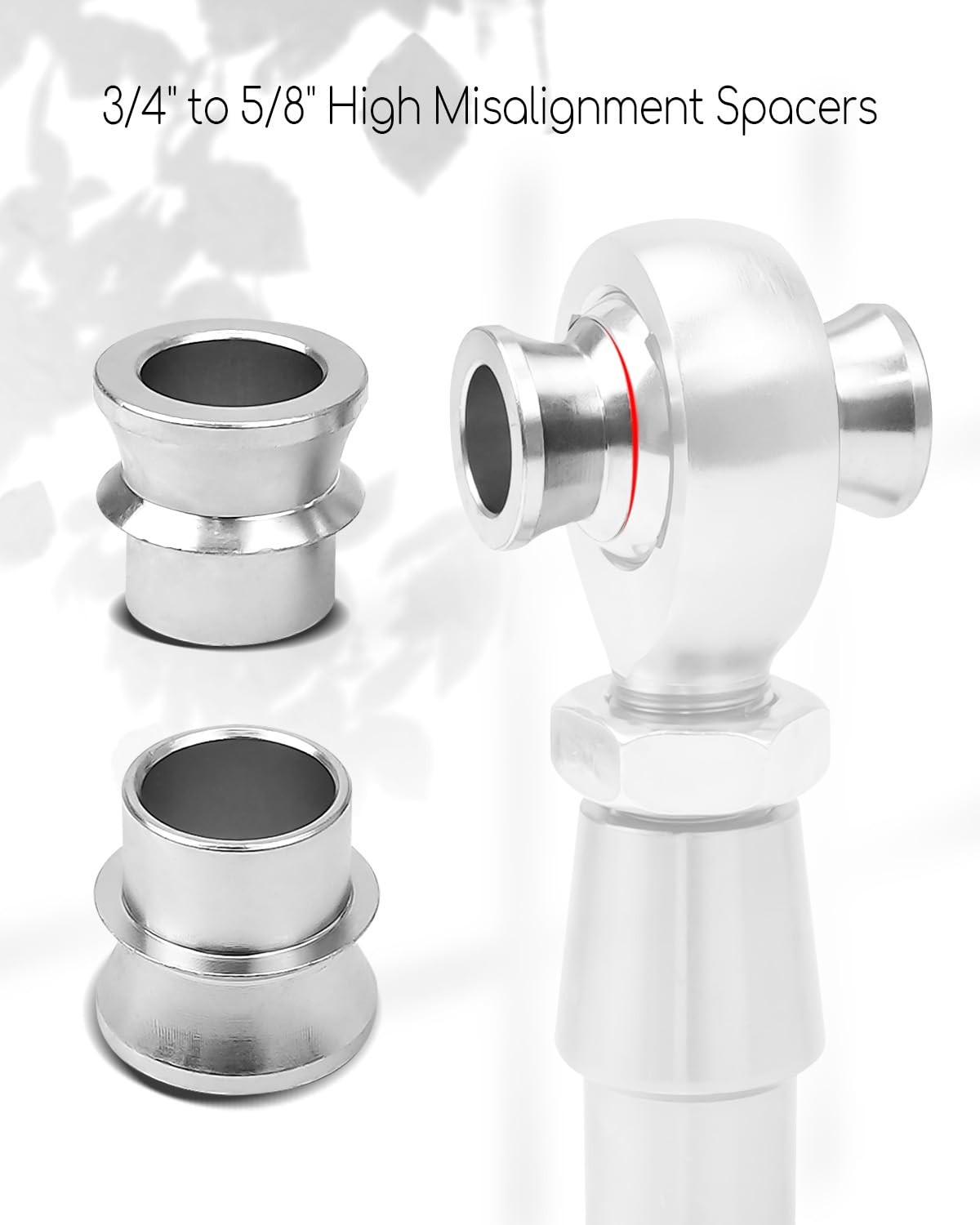 3/4" to 5/8" High Misalignment Spacers, Rod End 4 Pcs
