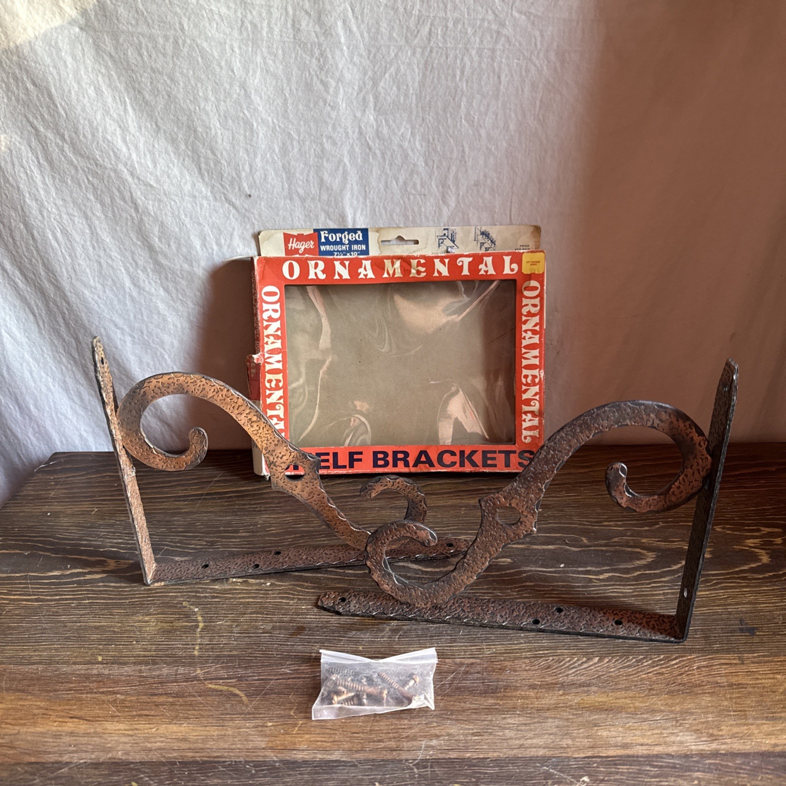 Hager Forged Wrought Iron 7.5” X 10” Ornament Shelf Brackets