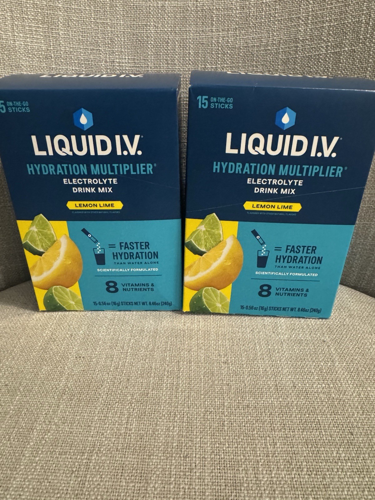 Liquid I.V. Hydration Multiplier Electrolyte Drink Mix Lemon Lime 2 x 15 sticks