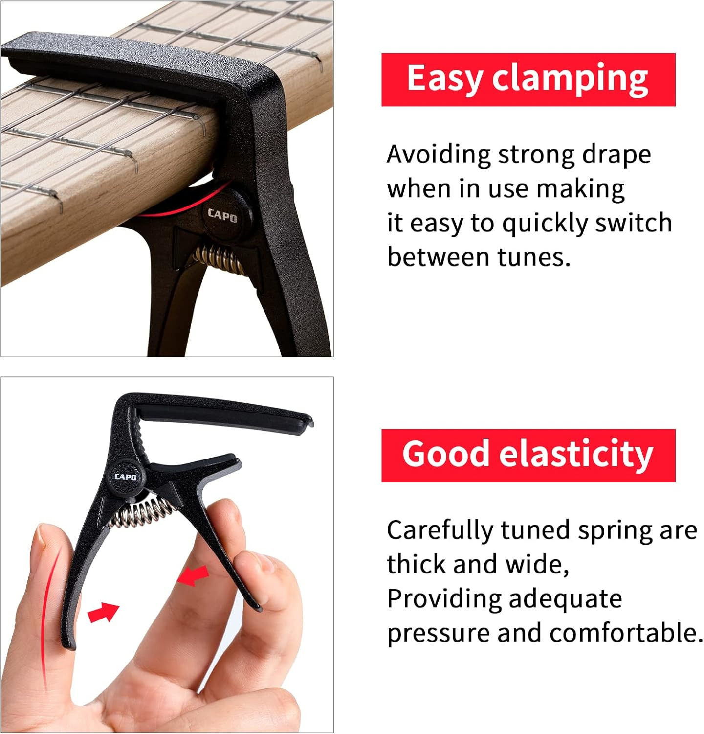 Mini Size Professional Ukulele Capo for 4 String Small Guitars and Mandolin, Haw