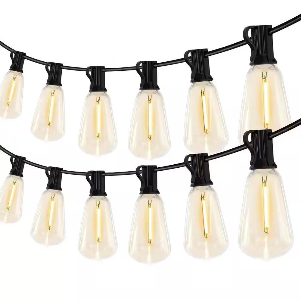100 Ft. Shatterproof LED Outdoor String Lights Waterproof Vintage Edison Bulbs P