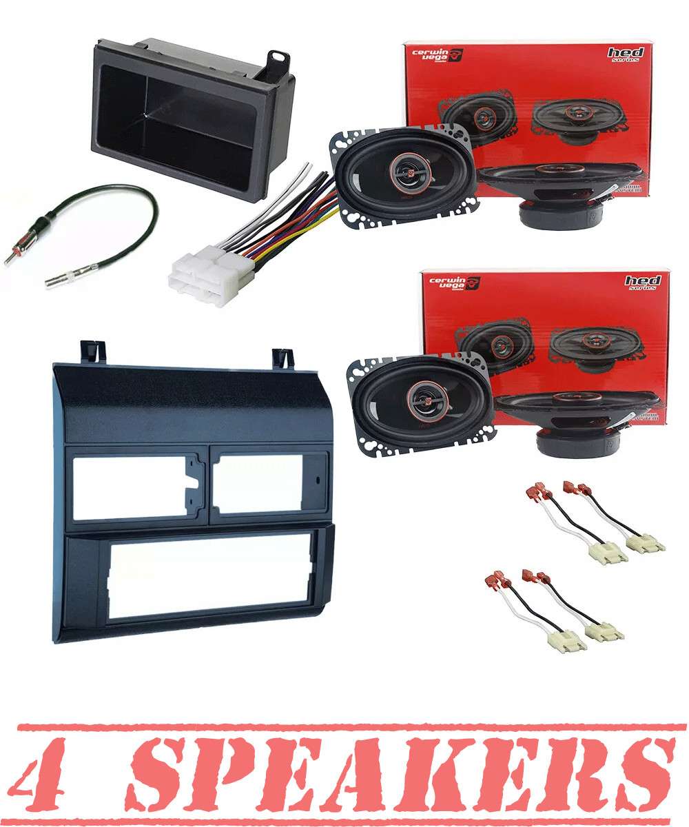 Cerwin Vega 275W 4x6" Speakers + Radio Install kit For 1988-94 C/K 1500 (BLUE)