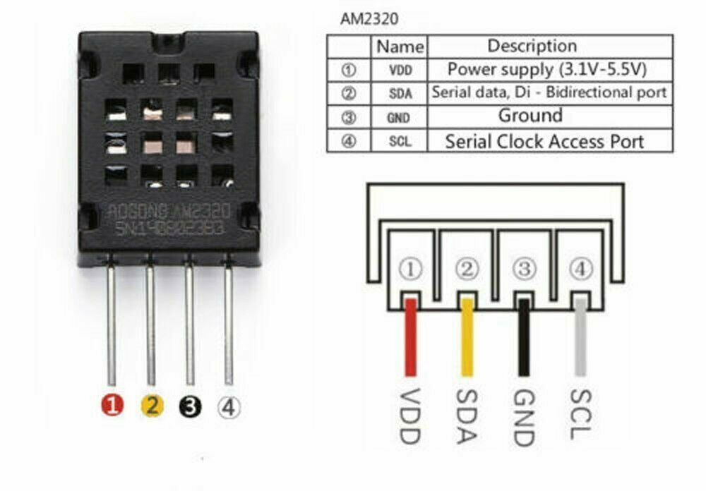 New AM2320 Digital Temperature Humidity Sensor Replace AM2302 SHT10 BBC