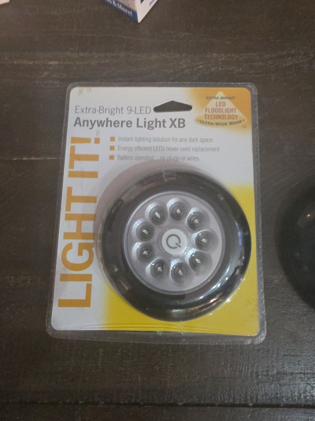 Extra Bright 9 LED Push Lights (2) - Brand New Anywhere Light XB