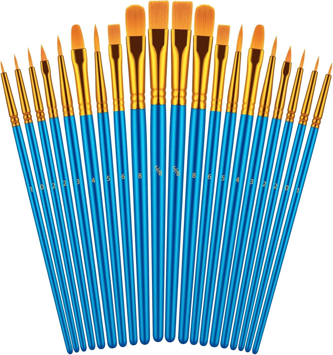 Paint Brushes Set for Acrylic Painting,20 Pcs Oil Watercolor Acrylic Paint Brush