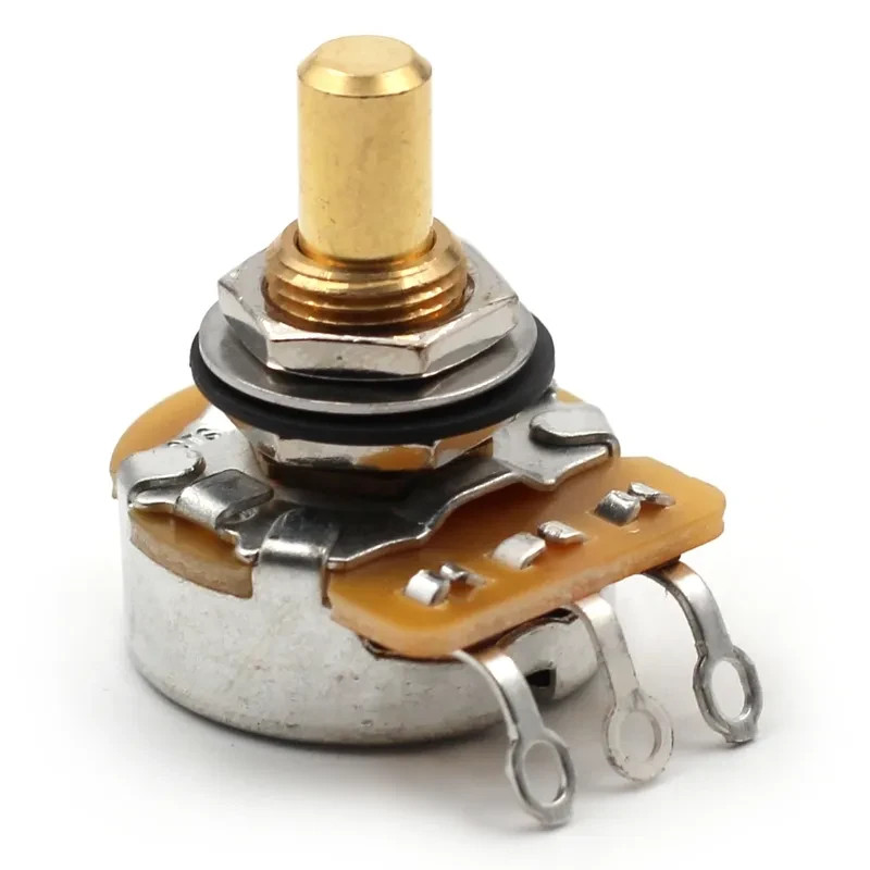 CTS 500k Potentiometer for Guitar - Short Solid Shaft, Audio Taper, 10% Tol.