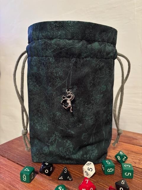 Elven Ranger Large Capacity Dice Bag / Cinch Sack DND,RPG,TTRPG