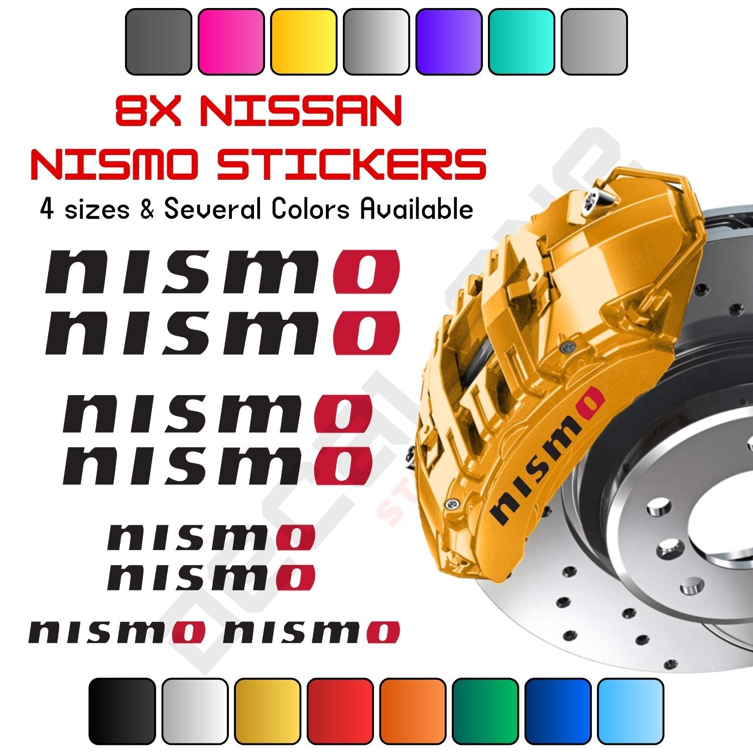 8x HIGH QUALITY Nissan Nismo Brake Caliper Decals / Car Brake Caliper Stickers