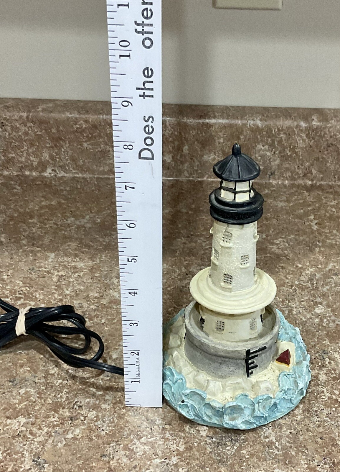 Ceramic Table-Top Lighted Nautical Lighthouse - Tested in Working Condition