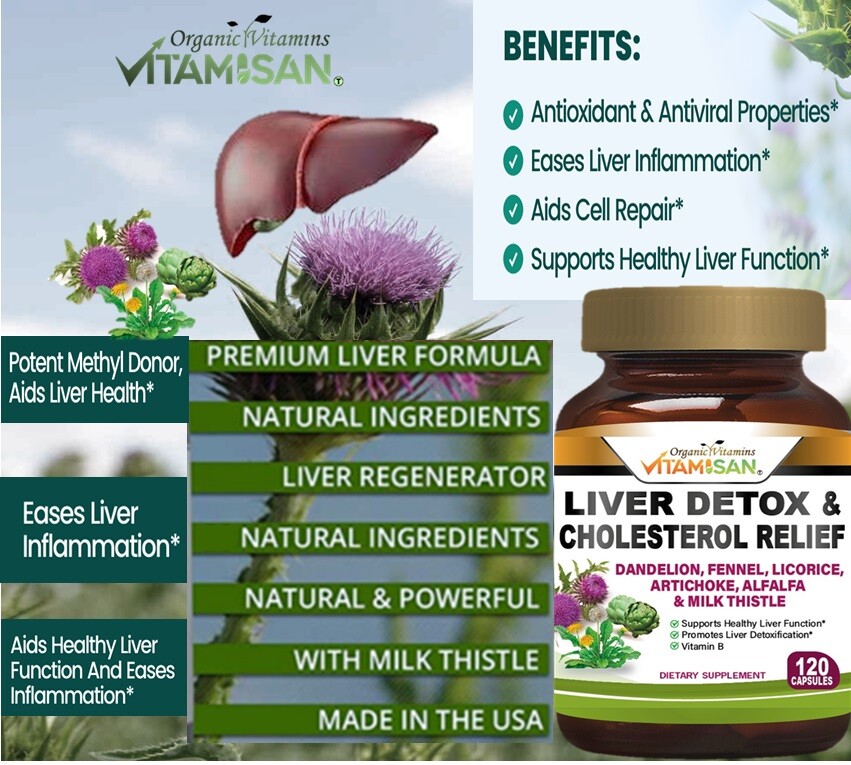 new liver cleanse detox & repair formula liver supplement & thistle 120 CAPSULES