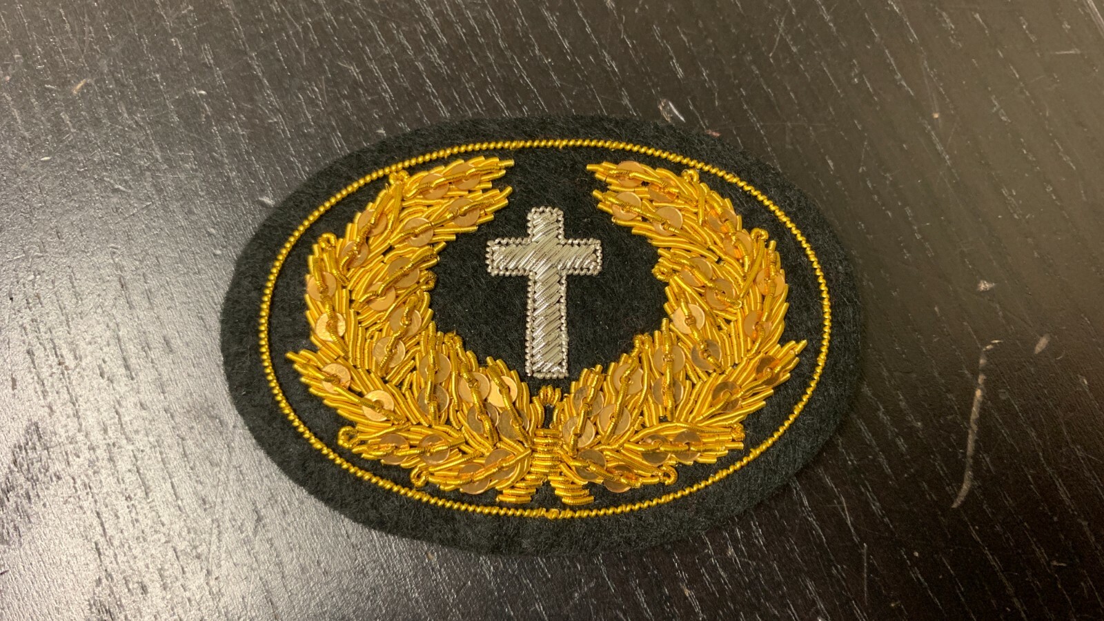 Civil War Military Chaplain Officer's Embroidered SMALL Hat Insignia - NEW