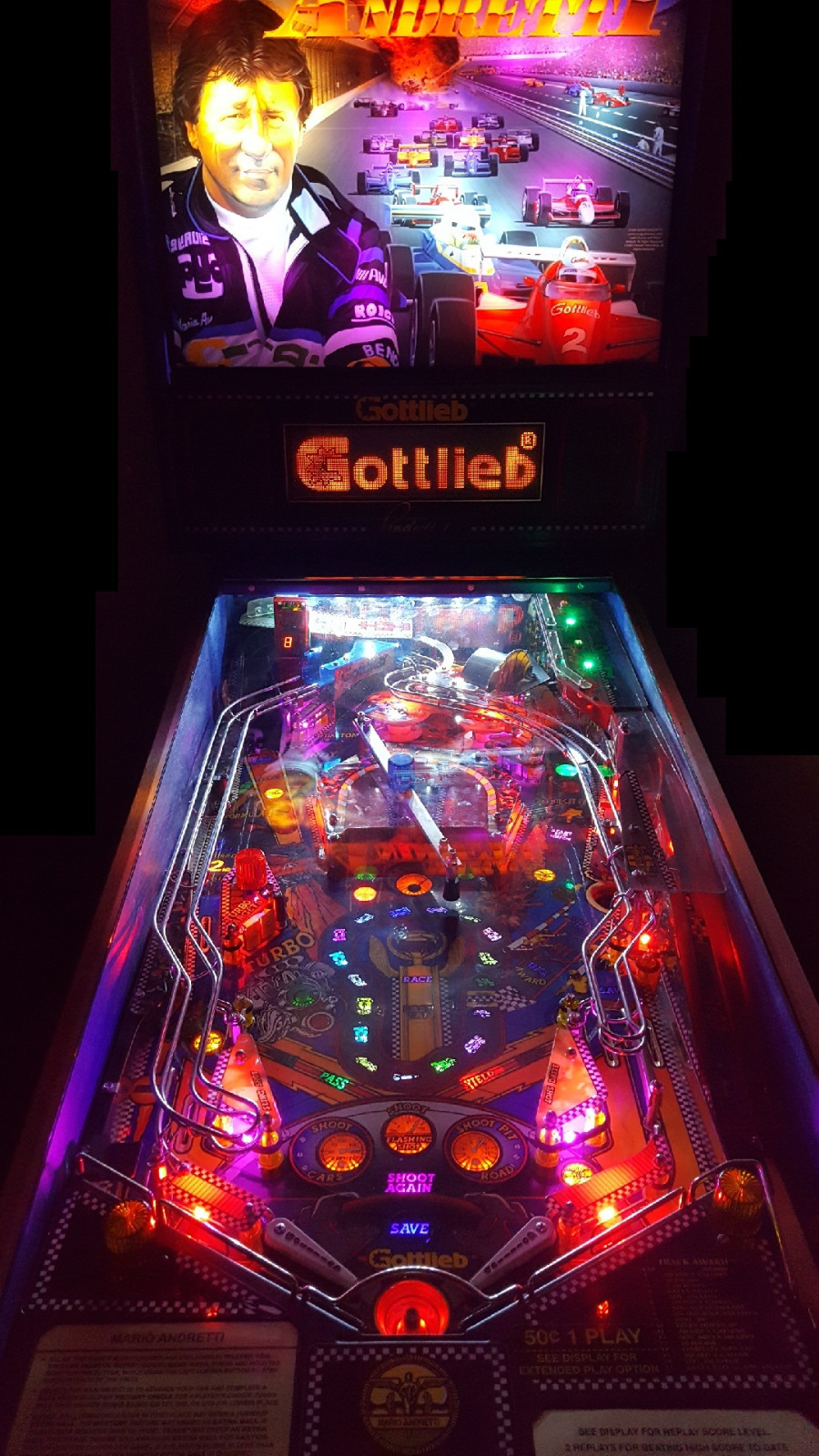 MARIO ANDRETTI Complete LED Lighting Kit custom SUPER BRIGHT PINBALL LED KIT