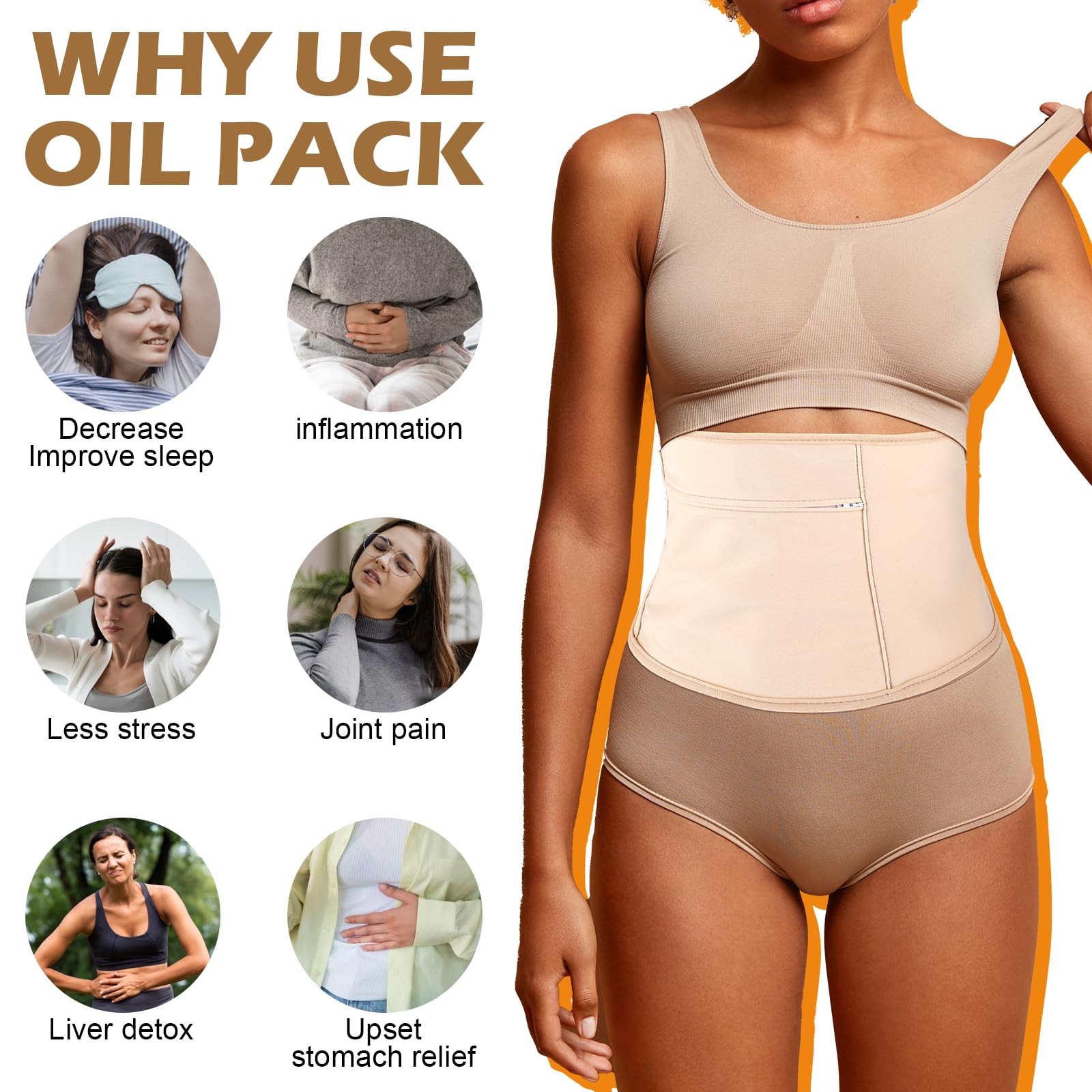 Castor Oil Pack Compress Wrap for Liver Detox, Soft Cotton Organic Castor Oil Wr