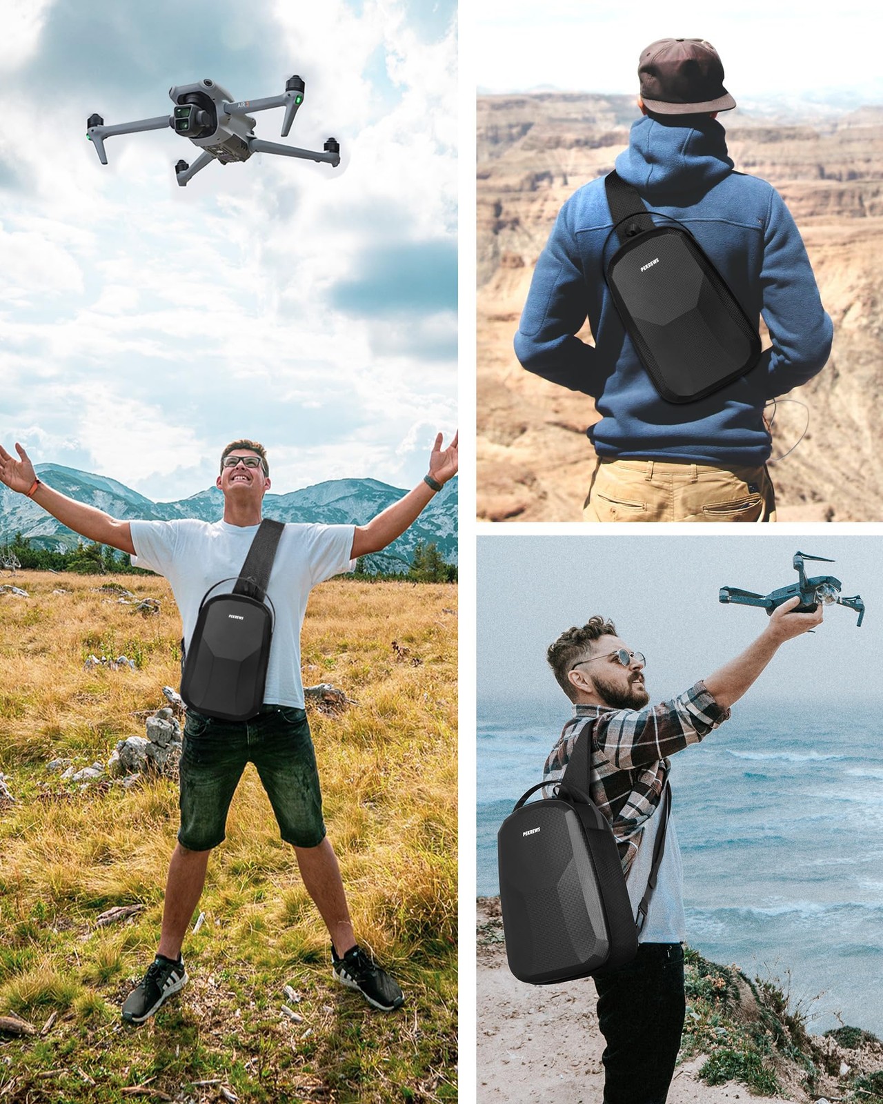 PEKREWS Air 3S DJI Case, 3 3 Pro Case - Black