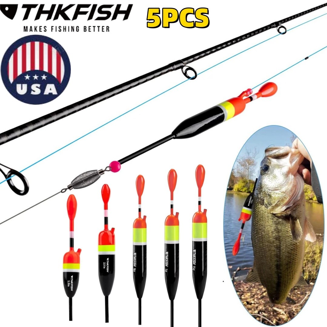 THKFISH 5pcs Fishing Bobbers Fishing Floats and Bobbers Fishing Floaters Crappie