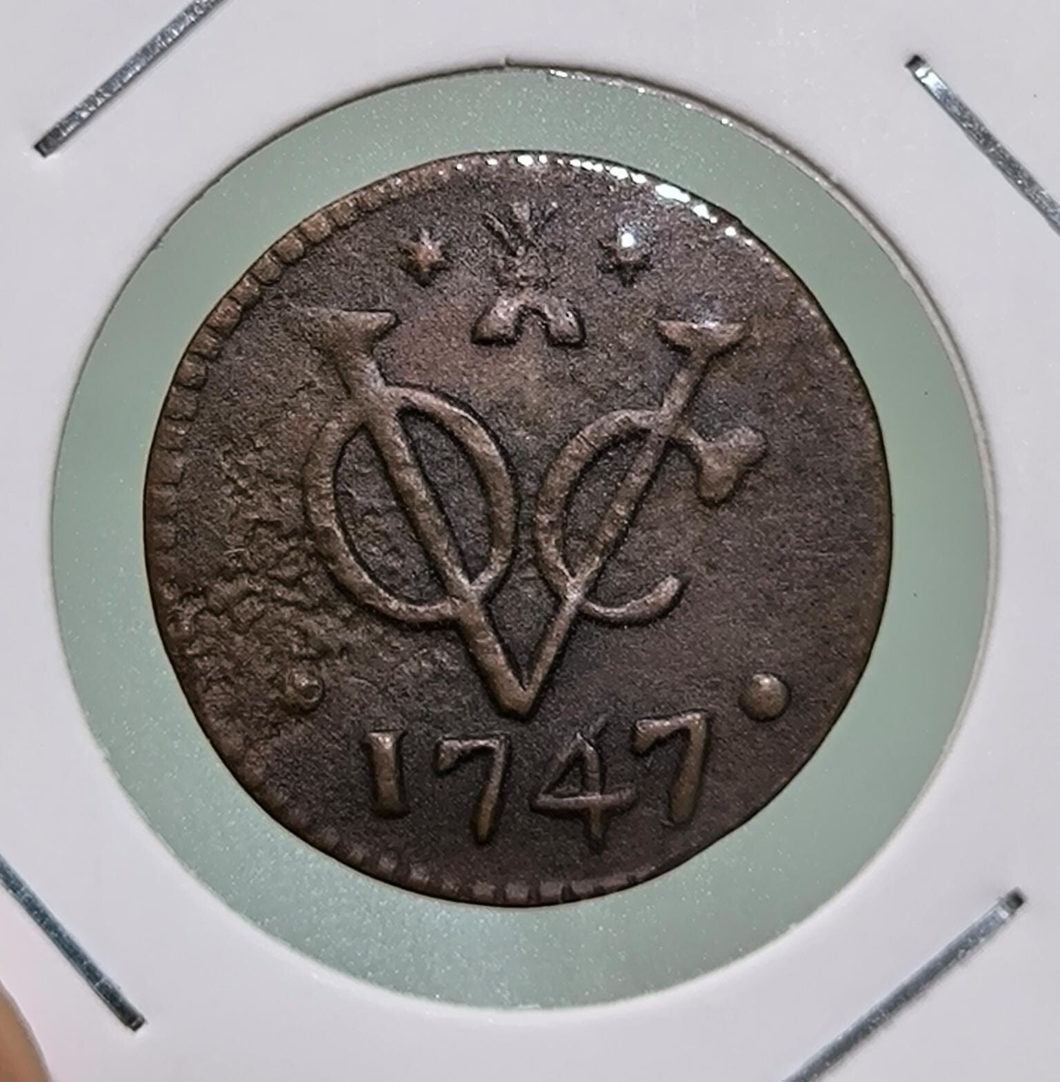 1747 Dutch Netherlands Voc Duit New York Penny Zeeland High GRADE Coin_K85