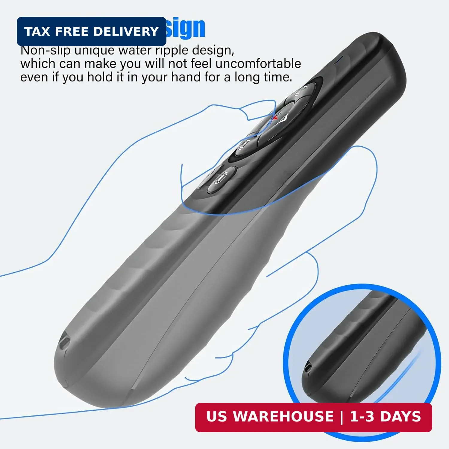 2-in-1 USB TYPE-C Presentation Clicker wireless Presenter Remote Clicker, Powerp