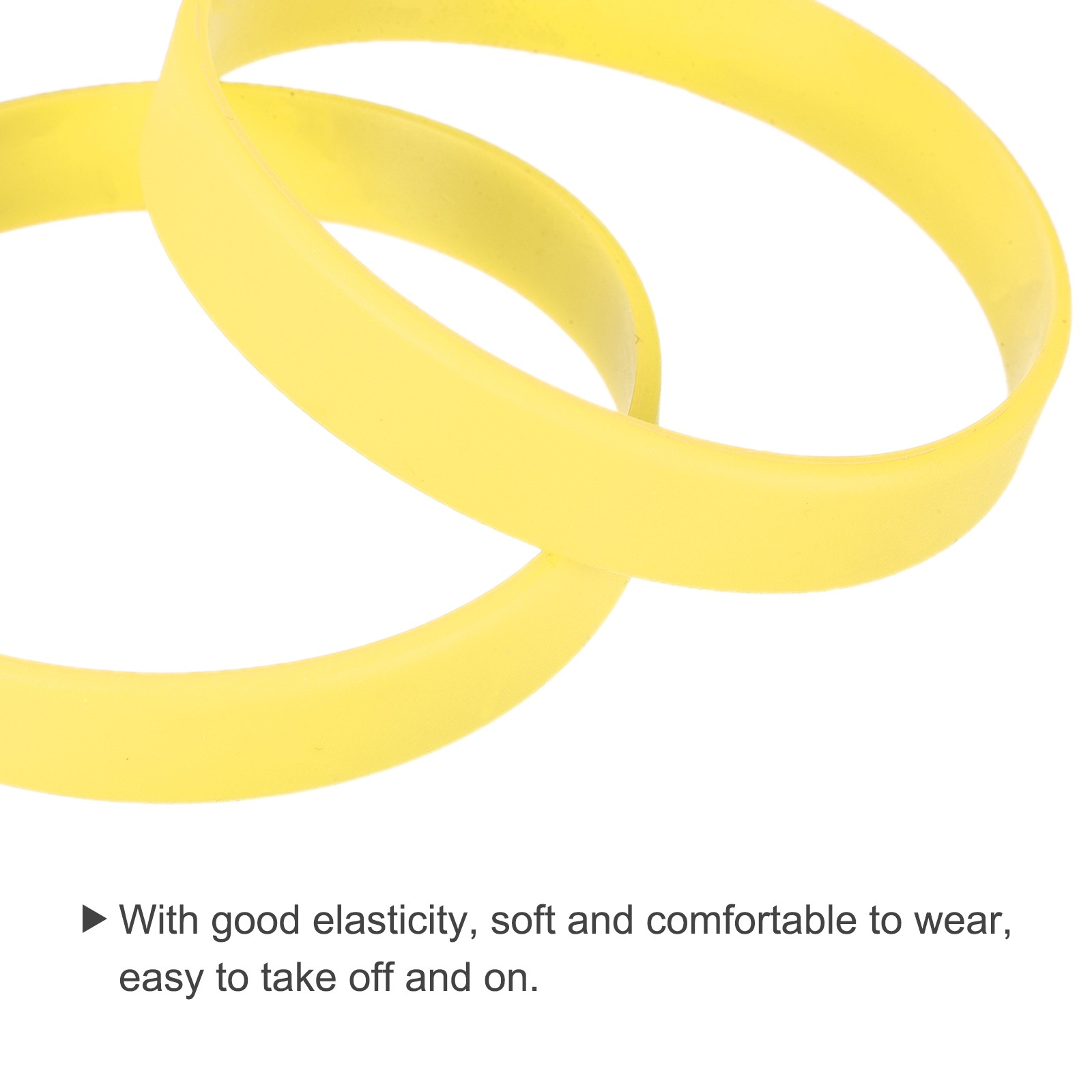 3Pcs Bracelets Wristbands 1/2 Inch Width 8" Length Yellow