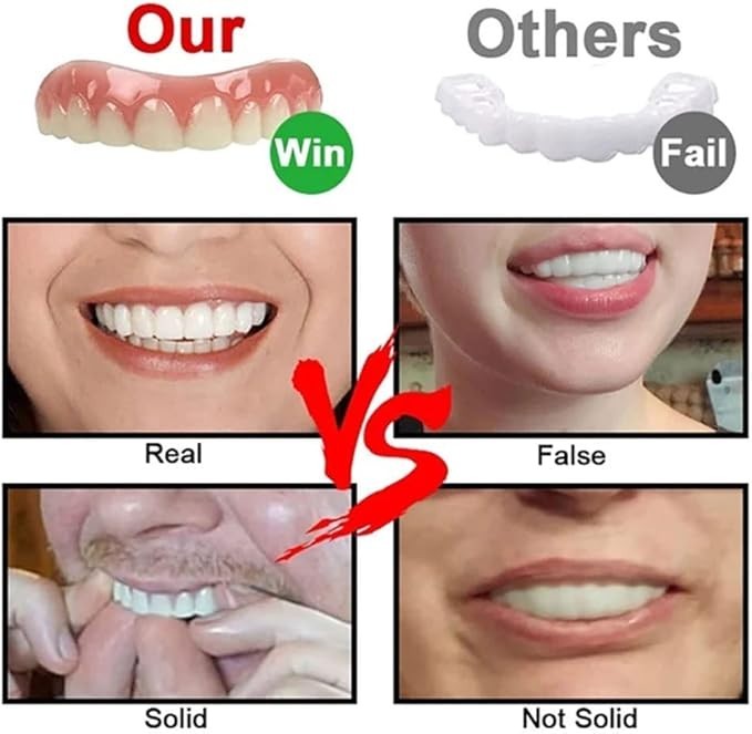 Upper and Lower Veneer, Dentures for Women and Men, Fake Teeth, Natural Shade! F