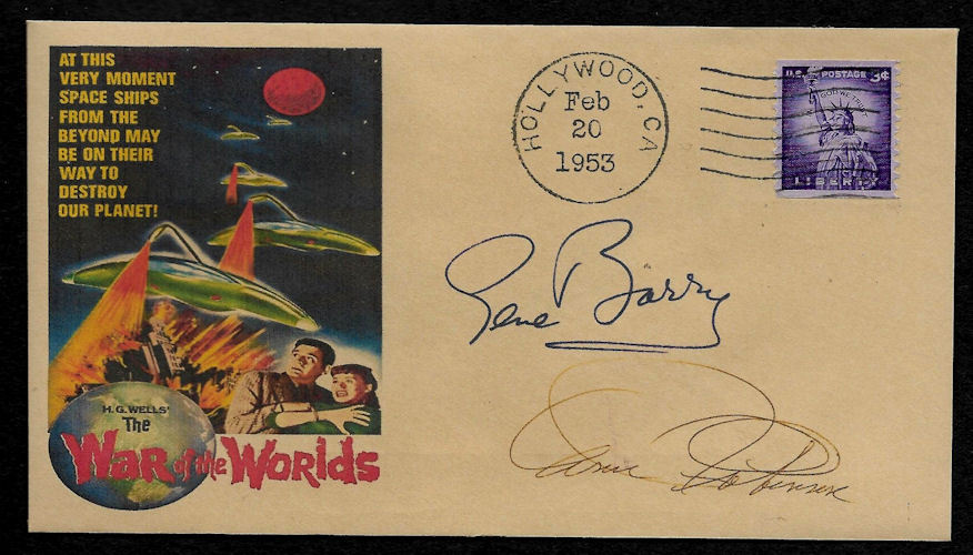 1953 War of the Worlds Autograph Reprint Featured on Collector Envelope OP1254