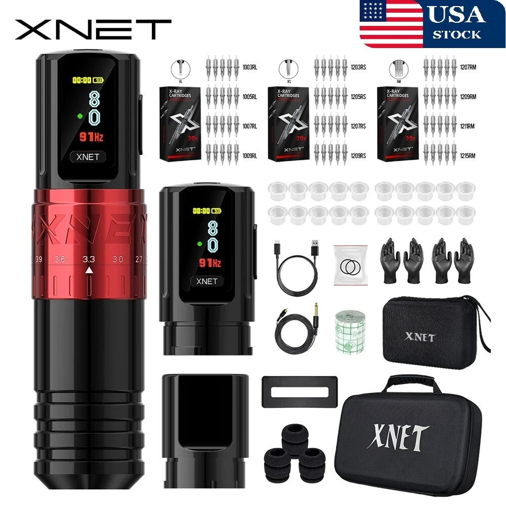 Wireless Tattoo Machine Rotary Cartridge Pen 2400mAh Adjustable Stroke 2.0-4.0mm